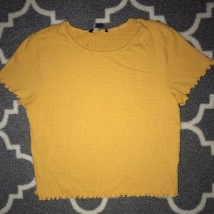 American Eagle yellow smocked crop top. (M)